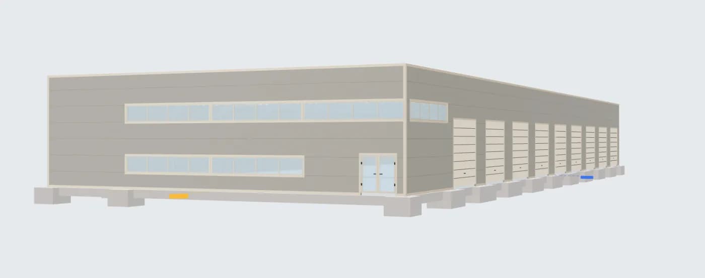 Prostorový 3D model logistická hala