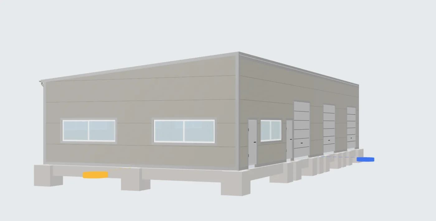 Prostorový 3D model servisní hala