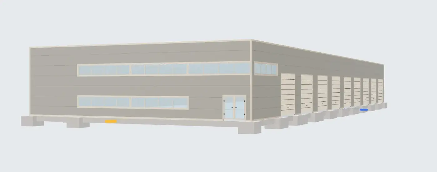 Prostorový 3D model logistická hala